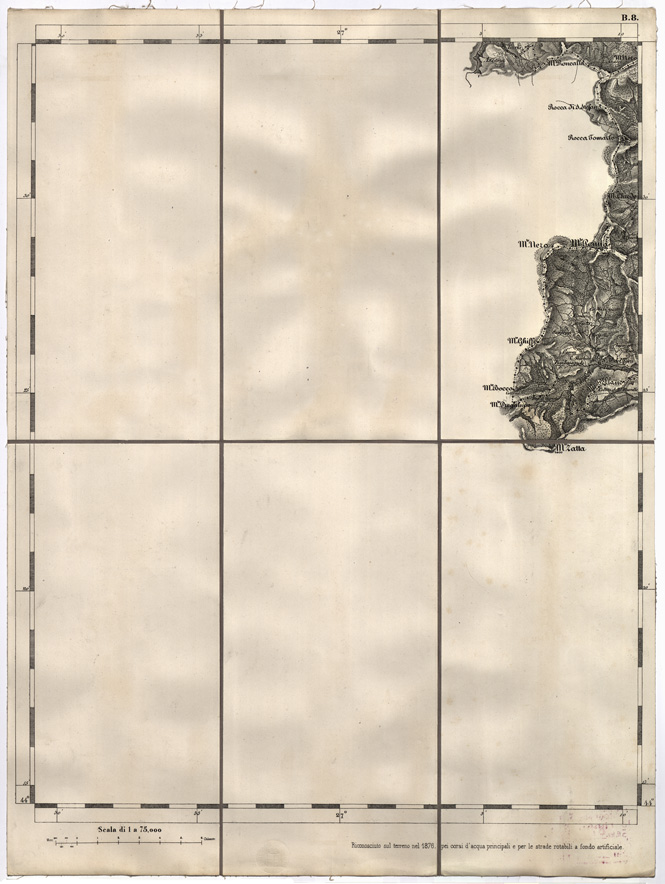 (N:7699) CARTA TOPOGRAFICA DELLA LOMBARDIA, DEL VENETO E DELL'ITALIA CENTRALE - Tavola B8 (B0000269) Carte e stampe antiche: riproduzione a colori su carta (formato A2)