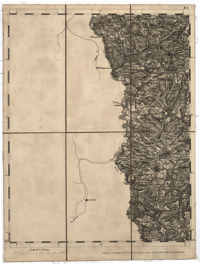 (N:7698) CARTA TOPOGRAFICA DELLA LOMBARDIA, DEL VENETO E DELL'ITALIA CENTRALE - Tavola B7 (B0000270) Carte e stampe antiche: riproduzione a colori su carta (formato A2)