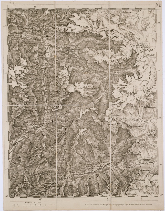 (N:7714) CARTA TOPOGRAFICA DELLA LOMBARDIA, DEL VENETO E DELL'ITALIA CENTRALE - Tavola D2 (B0000282) Carte e stampe antiche: riproduzione a colori su carta (formato A2)