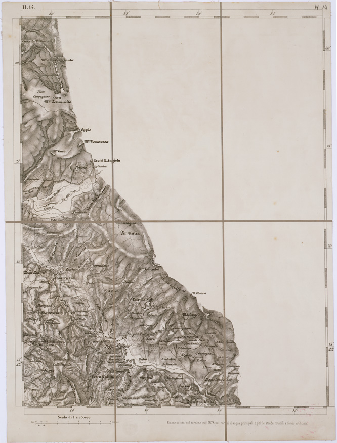 (N:7771) CARTA TOPOGRAFICA DELLA LOMBARDIA, DEL VENETO E DELL'ITALIA CENTRALE - Tavola H14 (B0000310) Carte e stampe antiche: riproduzione a colori su carta (formato A2)