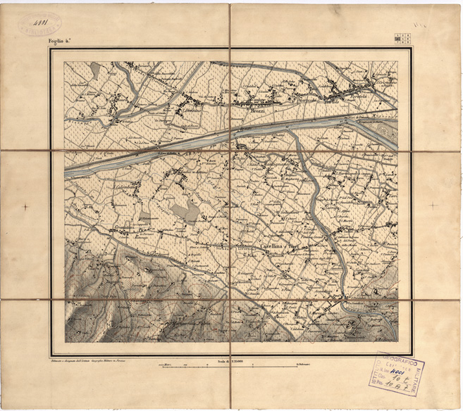 (N:1531) CARTA TOPOGRAFICA DEI DINTORNI DI FIRENZE IN 9 FOGLI - Foglio 4 (B0000691) Carte e stampe antiche: riproduzione a colori su carta (formato A2)
