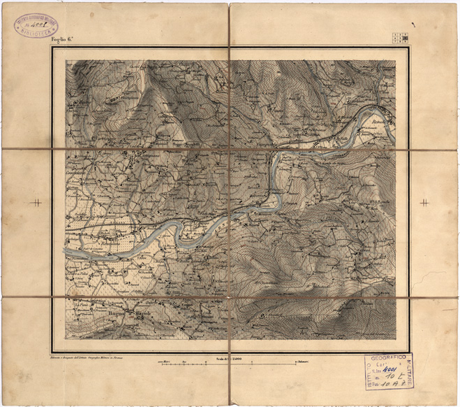 (N:1532) CARTA TOPOGRAFICA DEI DINTORNI DI FIRENZE IN 9 FOGLI - Foglio 6 (B0000692) Carte e stampe antiche: riproduzione a colori su carta (formato A2)