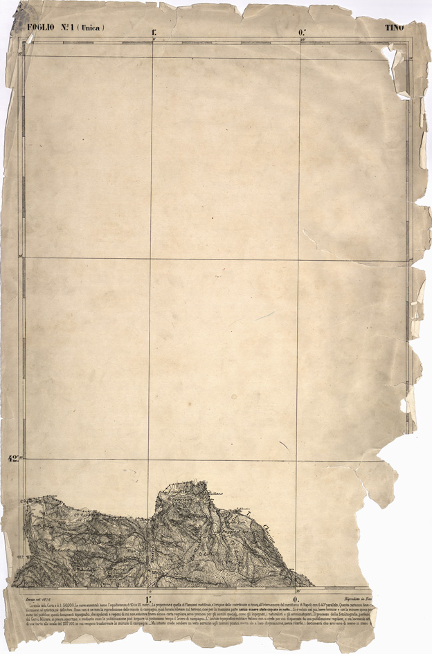 (N:2134) CARTA DELL' ITALIA MERIDIONALE - Foglio 1 - Tino (B0000935) Carte e stampe antiche: riproduzione a colori su carta (formato A2)