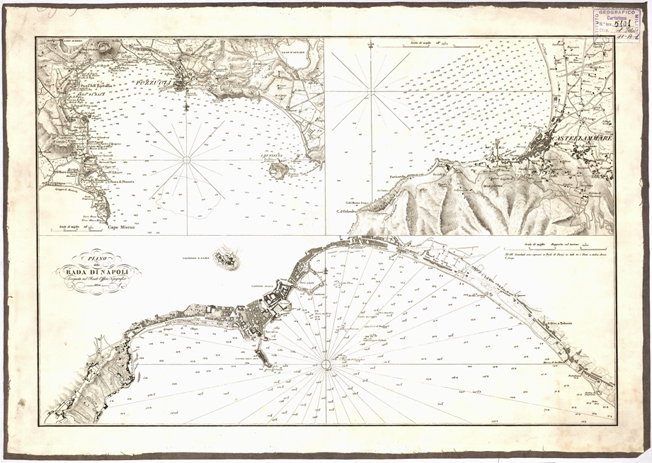 (N:13303) PIANO DELLA RADA DI NAPOLI (B0002066) Carte e stampe antiche: riproduzione a colori su carta (formato A2)