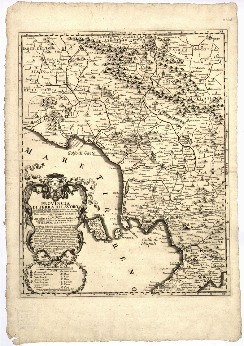 (N:14433) PROVINCIA DI TERRA DI LAVORO... (B0002067) Carte e stampe antiche: riproduzione a colori su carta (formato A2)
