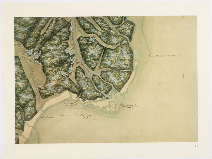 (N:15621) UNA CARTA DEL FERRARESE DEL 1814 - Tavola 7 C (B0002333) Carte e stampe antiche: riproduzione a colori su carta (formato A2)