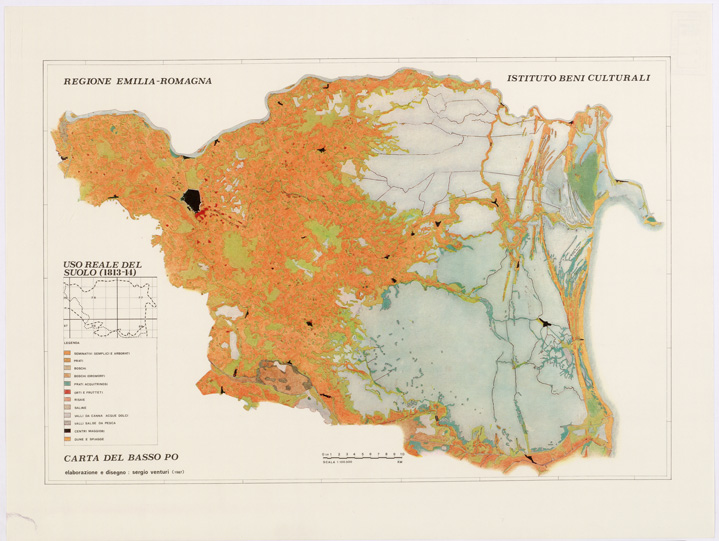 (N:16400) UNA CARTA DEL FERRARESE DEL 1814 - Tavola 40 (B0002358) Carte e stampe antiche: riproduzione a colori su carta (formato A2)