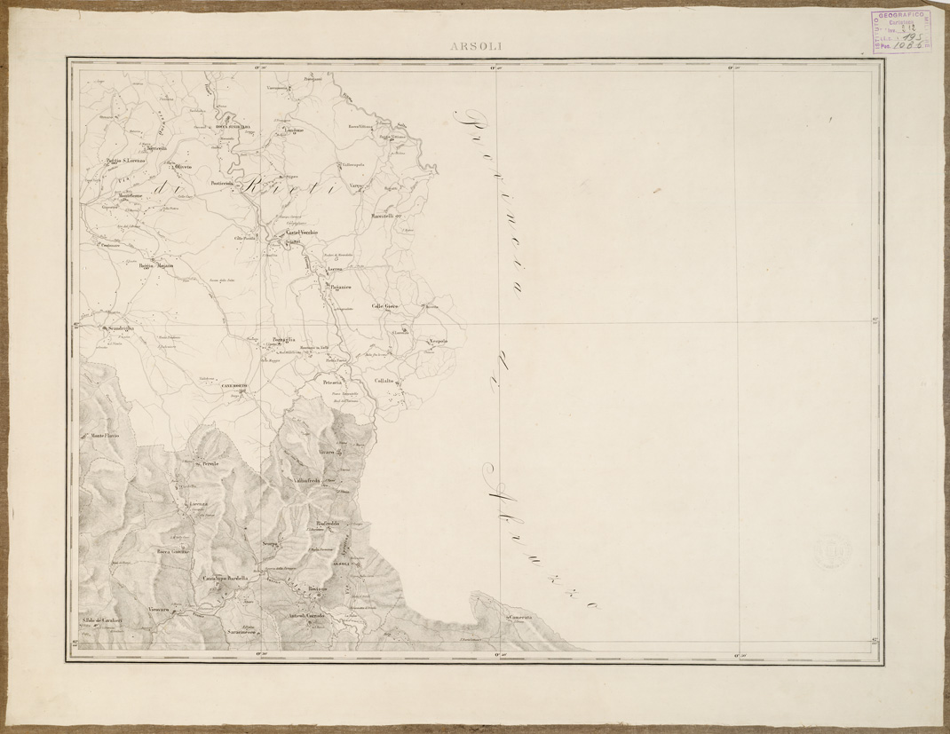 (N:8199) CARTA TOPOGRAFICA DI ROMA E COMARCA DISEGNATA... - Arsoli (B0002550) Carte e stampe antiche: riproduzione a colori su carta (formato A2)