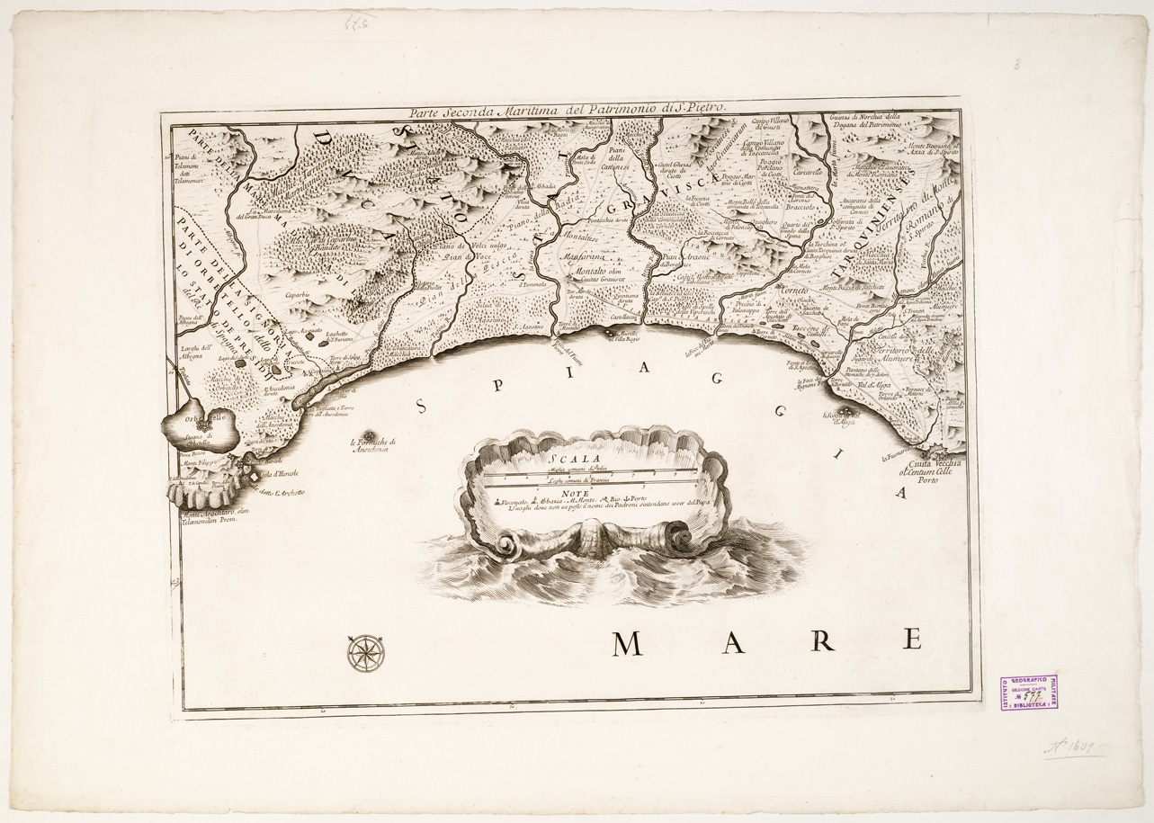 (N:13219) PATRIMONIO DI S. PIETRO, OLIM TUSCIA SUBURBICARIA... - Foglio 2 - Parte II marittima (B0002708) Carte e stampe antiche: riproduzione a colori su carta (formato A2)