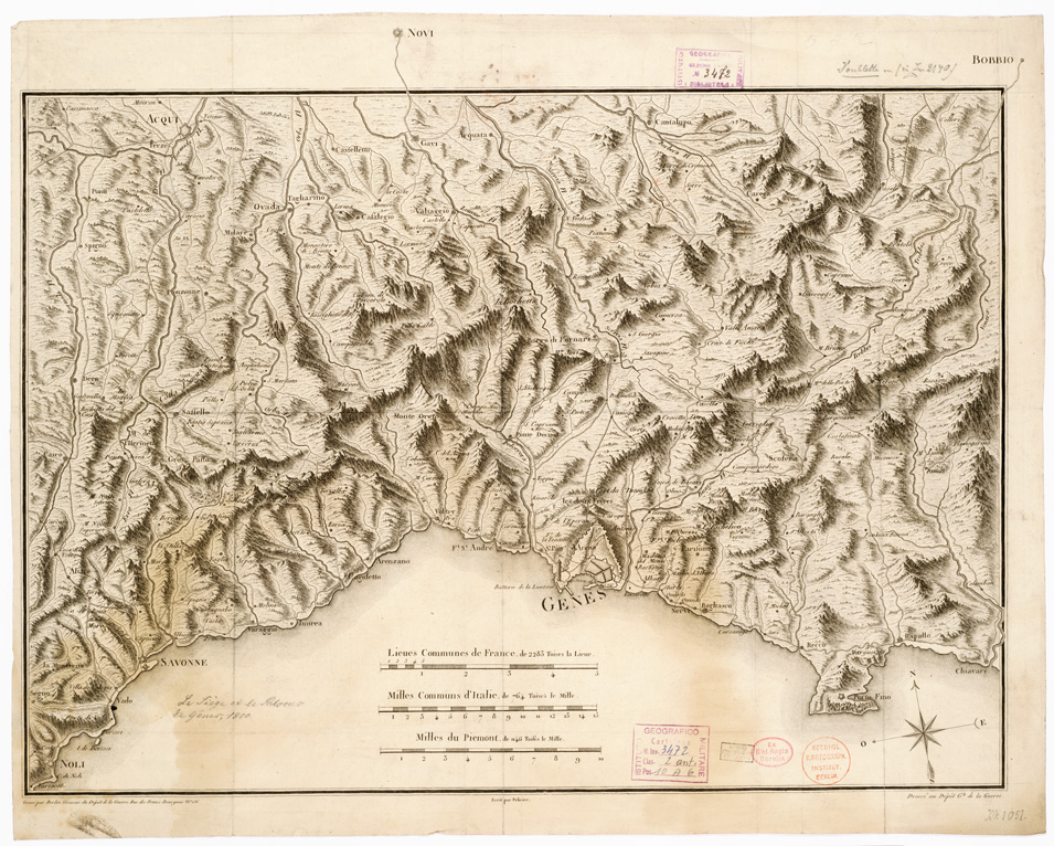 (N:11449) GENOVA E DINTORNI - (s. d.) (B0002988) Carte e stampe antiche: riproduzione a colori su carta (formato A2)