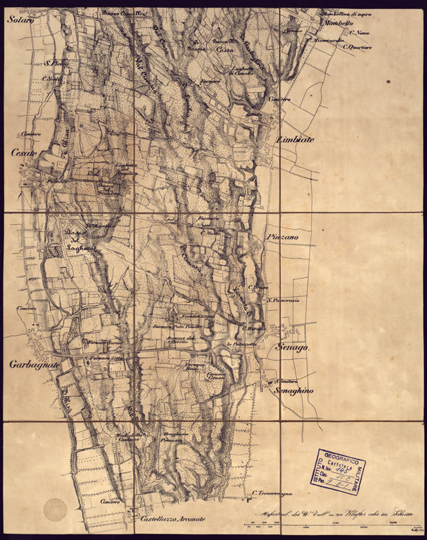 (N:14061) PLAN DER HAIDE LE GROVANE BEI BARLASSINA MAFSSTAB, DER W:ZOLL ZU 200 KLAFTER ODER 500 SCHRITTE - Foglio 2 (B0003161) Carte e stampe antiche: riproduzione a colori su carta (formato A2)