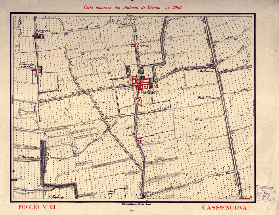 (N:5678) CARTA MANOVRA DEI DINTORNI DI MILANO - Foglio 12 - Cass.na Nuova (B0003230) Carte e stampe antiche: riproduzione a colori su carta (formato A2)