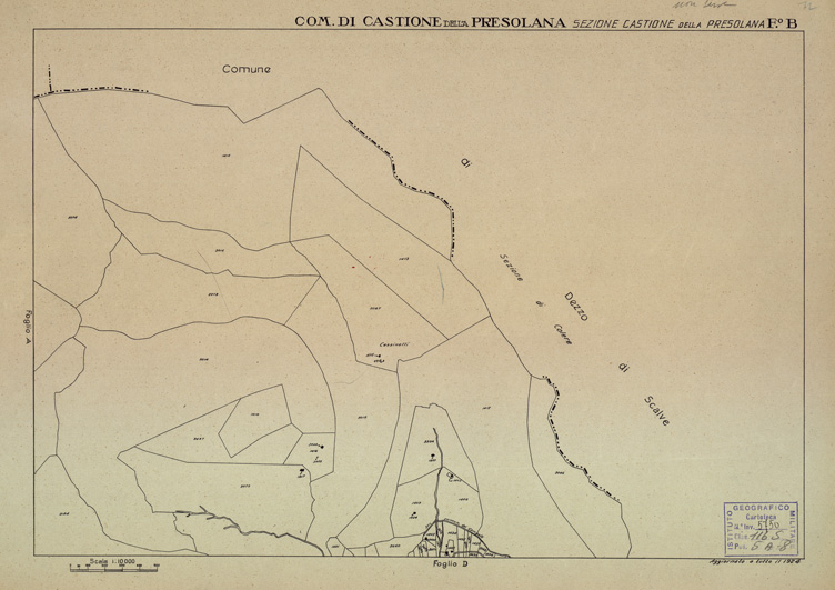 (N:12171) MAPPE CATASTALI D'ITALIA - PROVINCIA DI BERGAMO - - Foglio B - COMUNE DI CAST. DELLA PRESOLANA SEZ. CAST. DELLA PRESOLANA (B0003467) Carte e stampe antiche: riproduzione a colori su carta (formato A2)