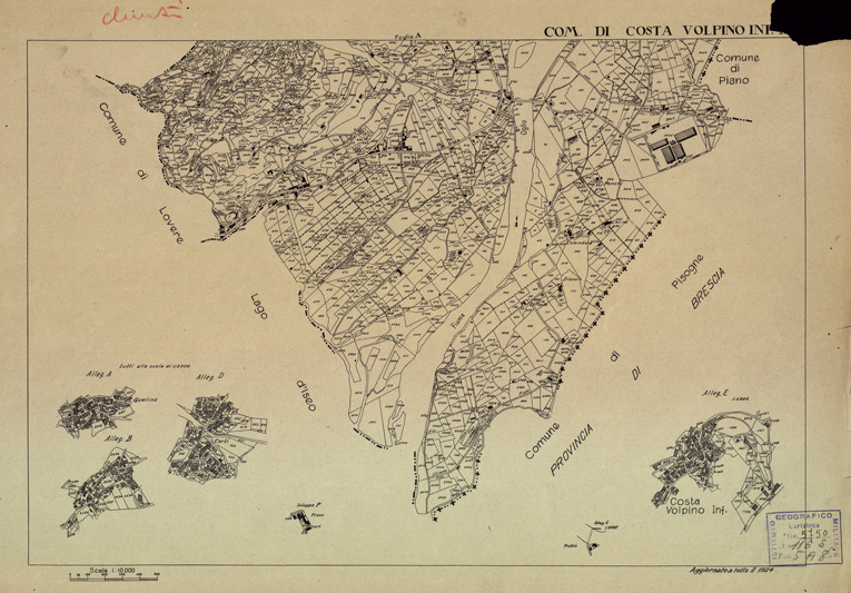 (N:12186) MAPPE CATASTALI D'ITALIA - PROVINCIA DI BERGAMO - Foglio B- COMUNE DI COSTA VOLPINO INFERIORE (B0003476) Carte e stampe antiche: riproduzione a colori su carta (formato A2)