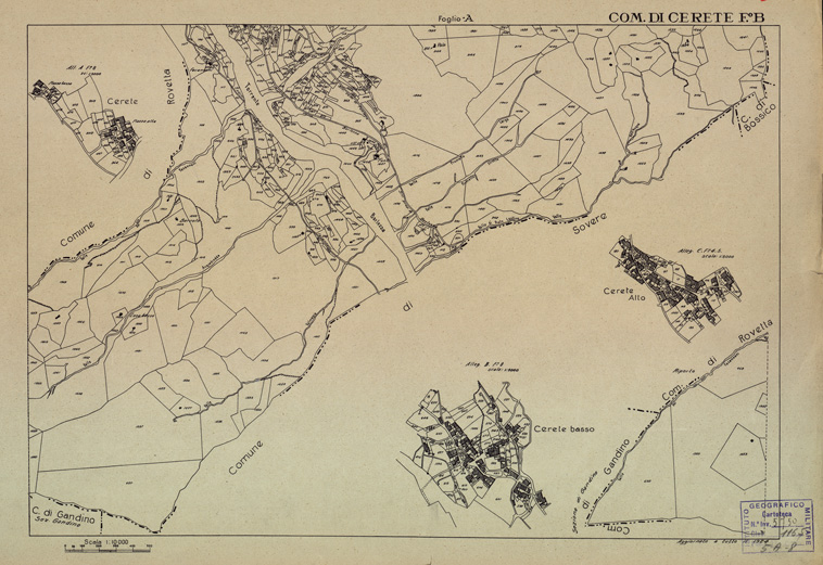 (N:12179) MAPPE CATASTALI D'ITALIA - PROVINCIA DI BERGAMO - Foglio B- COMUNE DI CERETE (B0003478) Carte e stampe antiche: riproduzione a colori su carta (formato A2)