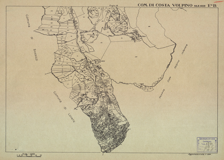 (N:12233) MAPPE CATASTALI D'ITALIA - PROVINCIA DI BERGAMO - Foglio B- COMUNE DI VOLPINO Sezione SUPERIORE (B0003485) Carte e stampe antiche: riproduzione a colori su carta (formato A2)