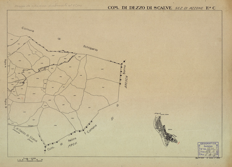 (N:12190) MAPPE CATASTALI D'ITALIA - PROVINCIA DI BERGAMO - Foglio C- COMUNE DI DEZZO DI SCALVE Sezione di AZZONE (B0003489) Carte e stampe antiche: riproduzione a colori su carta (formato A2)