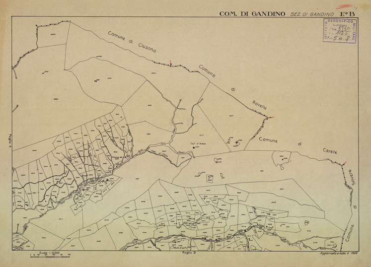 (N:12197) MAPPE CATASTALI D'ITALIA - PROVINCIA DI BERGAMO - Foglio B- COMUNE DI GANDINO Sezione di GANDINO (B0003496) Carte e stampe antiche: riproduzione a colori su carta (formato A2)