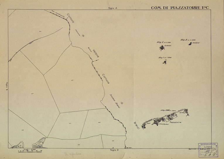 (N:12207) MAPPE CATASTALI D'ITALIA - PROVINCIA DI BERGAMO - Foglio C - COMUNE DI PIAZZATORRE (B0003506) Carte e stampe antiche: riproduzione a colori su carta (formato A2)