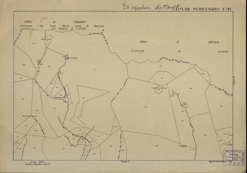 (N:12214) MAPPE CATASTALI D'ITALIA - PROVINCIA DI BERGAMO - Foglio B - COMUNE DI SCHILPARIO (B0003513) Carte e stampe antiche: riproduzione a colori su carta (formato A2)