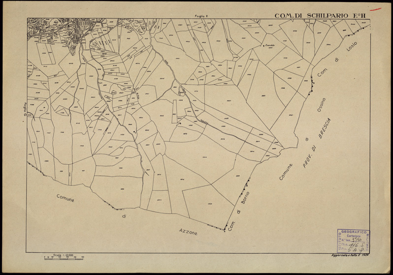 (N:12218) MAPPE CATASTALI D'ITALIA - PROVINCIA DI BERGAMO - Foglio H - COMUNE DI SCHILPARIO (B0003517) Carte e stampe antiche: riproduzione a colori su carta (formato A2)