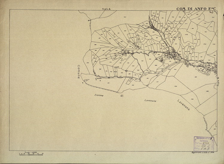 (N:12237) MAPPE CATASTALI D'ITALIA - PROVINCIA DI BRESCIA - Foglio C - COMUNE DI ANFO (B0003533) Carte e stampe antiche: riproduzione a colori su carta (formato A2)