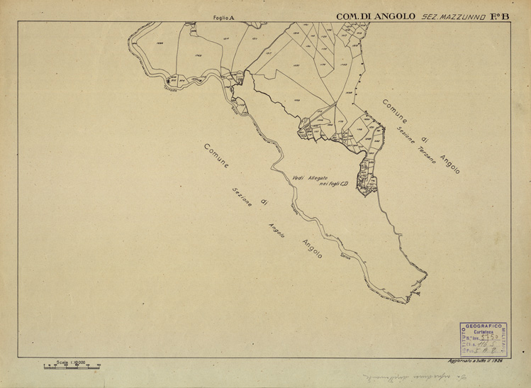 (N:12250) MAPPE CATASTALI D'ITALIA - PROVINCIA DI BRESCIA - Foglio B - COMUNE DI ANGOLO Sezione di MAZZUNNO (B0003546) Carte e stampe antiche: riproduzione a colori su carta (formato A2)