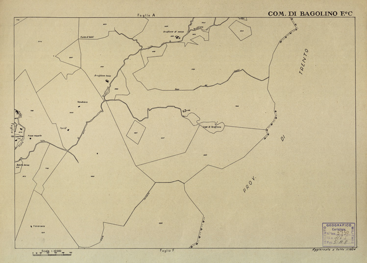 (N:12263) MAPPE CATASTALI D'ITALIA - PROVINCIA DI BRESCIA - Foglio C - COMUNE DI BAGOLINO (B0003553) Carte e stampe antiche: riproduzione a colori su carta (formato A2)