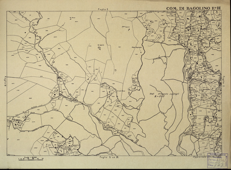 (N:12268) MAPPE CATASTALI D'ITALIA - PROVINCIA DI BRESCIA - Foglio H - COMUNE DI BAGOLINO (B0003558) Carte e stampe antiche: riproduzione a colori su carta (formato A2)