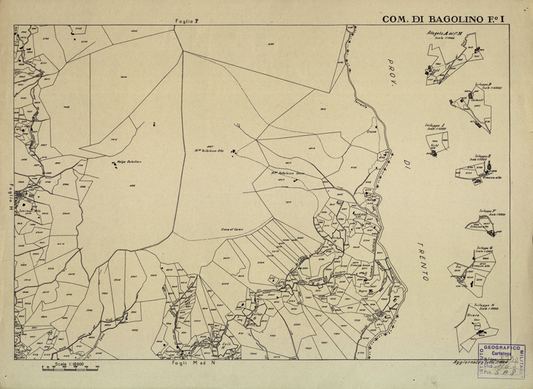 (N:12269) MAPPE CATASTALI D'ITALIA - PROVINCIA DI BRESCIA - Foglio I - COMUNE DI BAGOLINO (B0003559) Carte e stampe antiche: riproduzione a colori su carta (formato A2)