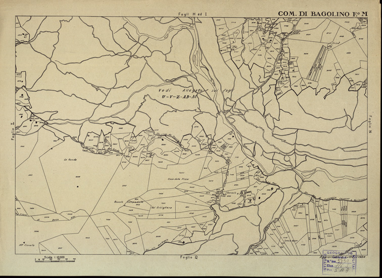 (N:12271) MAPPE CATASTALI D'ITALIA - PROVINCIA DI BRESCIA - Foglio M - COMUNE DI BAGOLINO (B0003561) Carte e stampe antiche: riproduzione a colori su carta (formato A2)