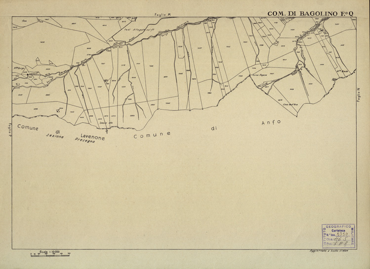 (N:12275) MAPPE CATASTALI D'ITALIA - PROVINCIA DI BRESCIA - Foglio Q - COMUNE DI BAGOLINO (B0003565) Carte e stampe antiche: riproduzione a colori su carta (formato A2)