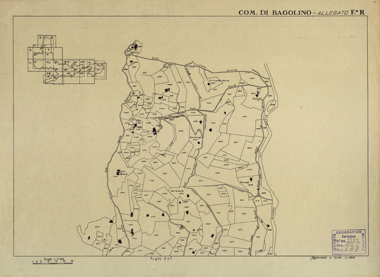 (N:12276) MAPPE CATASTALI D'ITALIA - PROVINCIA DI BRESCIA - Foglio R - COMUNE DI BAGOLINO (B0003566) Carte e stampe antiche: riproduzione a colori su carta (formato A2)