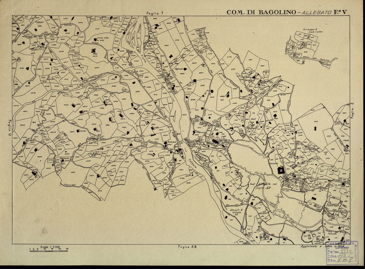(N:12280) MAPPE CATASTALI D'ITALIA - PROVINCIA DI BRESCIA - Foglio V - COMUNE DI BAGOLINO (B0003570) Carte e stampe antiche: riproduzione a colori su carta (formato A2)