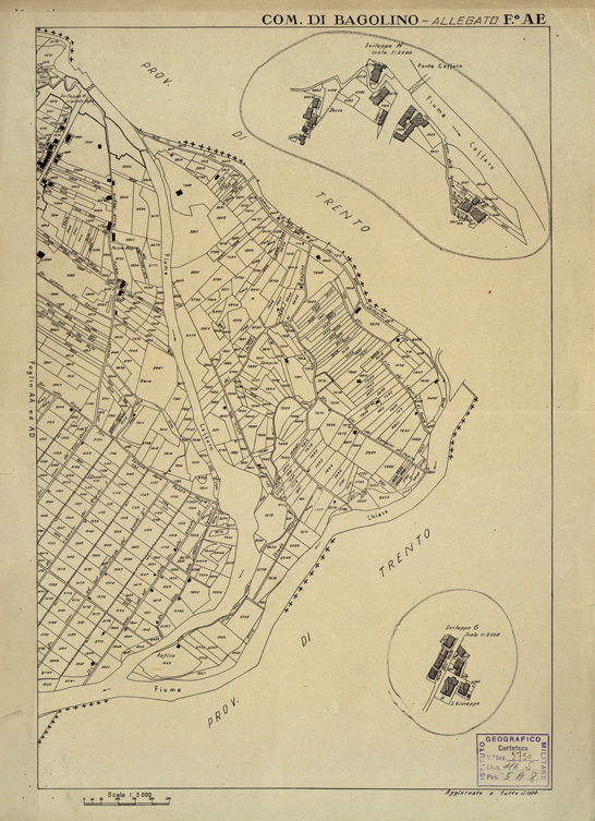(N:12260) MAPPE CATASTALI D'ITALIA - PROVINCIA DI BRESCIA - Foglio AE - COMUNE DI BAGOLINO (B0003576) Carte e stampe antiche: riproduzione a colori su carta (formato A2)