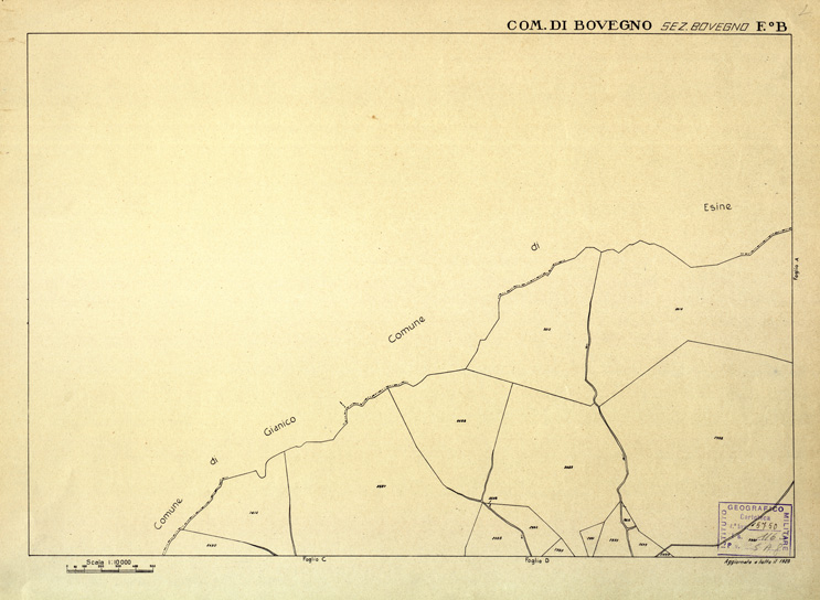 (N:12316) MAPPE CATASTALI D'ITALIA - PROVINCIA DI BRESCIA - Foglio B- COMUNE DI BOVEGNO Sez. di BOVEGNO (B0003600) Carte e stampe antiche: riproduzione a colori su carta (formato A2)