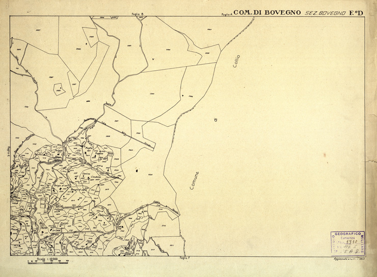 (N:12318) MAPPE CATASTALI D'ITALIA - PROVINCIA DI BRESCIA - Foglio D - COMUNE DI BOVEGNO Sez. di BOVEGNO (B0003602) Carte e stampe antiche: riproduzione a colori su carta (formato A2)