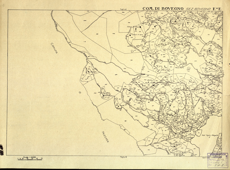 (N:12319) MAPPE CATASTALI D'ITALIA - PROVINCIA DI BRESCIA - Foglio E - COMUNE DI BOVEGNO Sez. di BOVEGNO (B0003603) Carte e stampe antiche: riproduzione a colori su carta (formato A2)