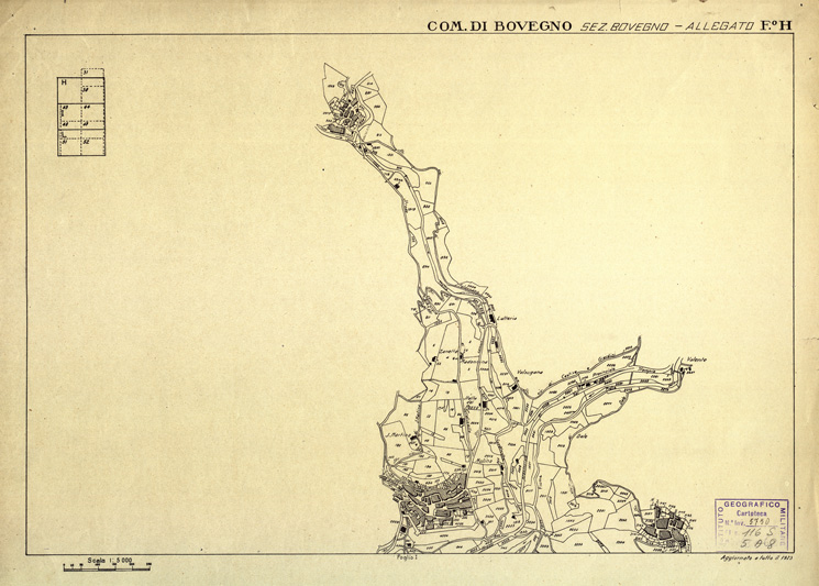 (N:12322) MAPPE CATASTALI D'ITALIA - PROVINCIA DI BRESCIA - Foglio H - COMUNE DI BOVEGNO Sez. di BOVEGNO (B0003606) Carte e stampe antiche: riproduzione a colori su carta (formato A2)