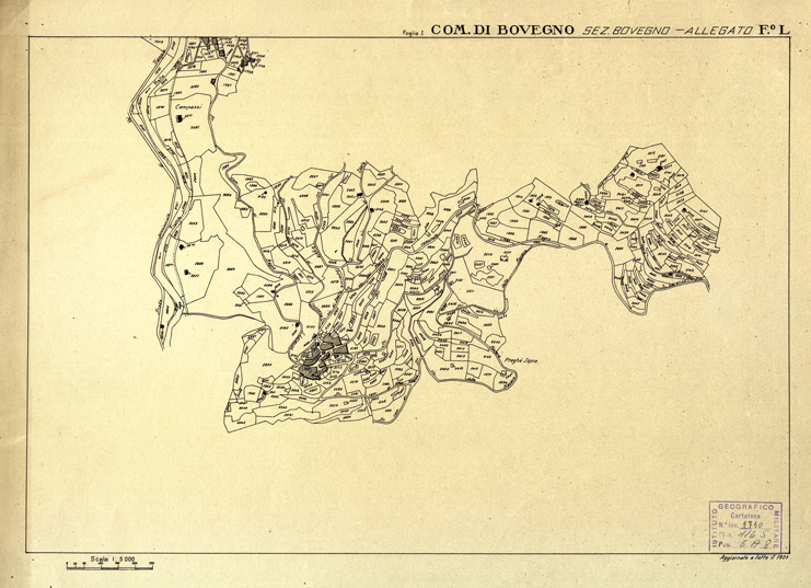 (N:12324) MAPPE CATASTALI D'ITALIA - PROVINCIA DI BRESCIA - Foglio L - COMUNE DI BOVEGNO Sez. di BOVEGNO (B0003608) Carte e stampe antiche: riproduzione a colori su carta (formato A2)