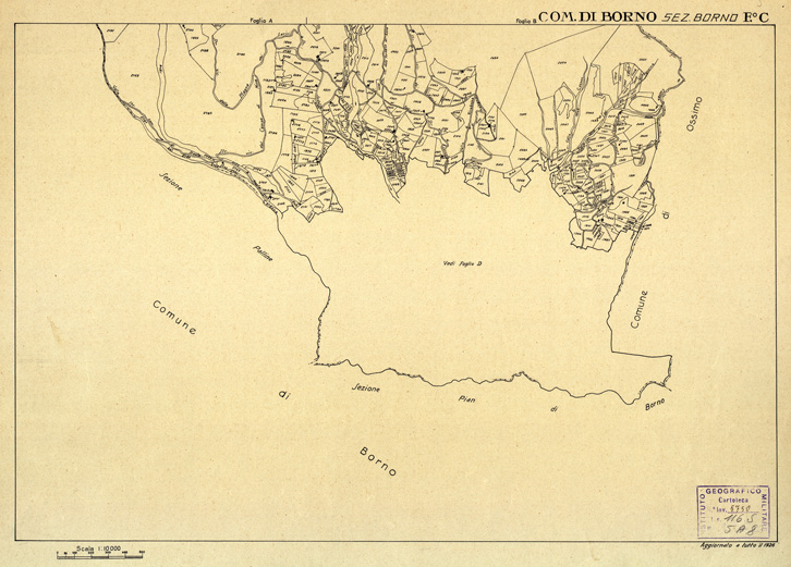 (N:12305) MAPPE CATASTALI D'ITALIA - PROVINCIA DI BRESCIA - Foglio C - COMUNE DI BORNO Sez. BORNO (B0003613) Carte e stampe antiche: riproduzione a colori su carta (formato A2)