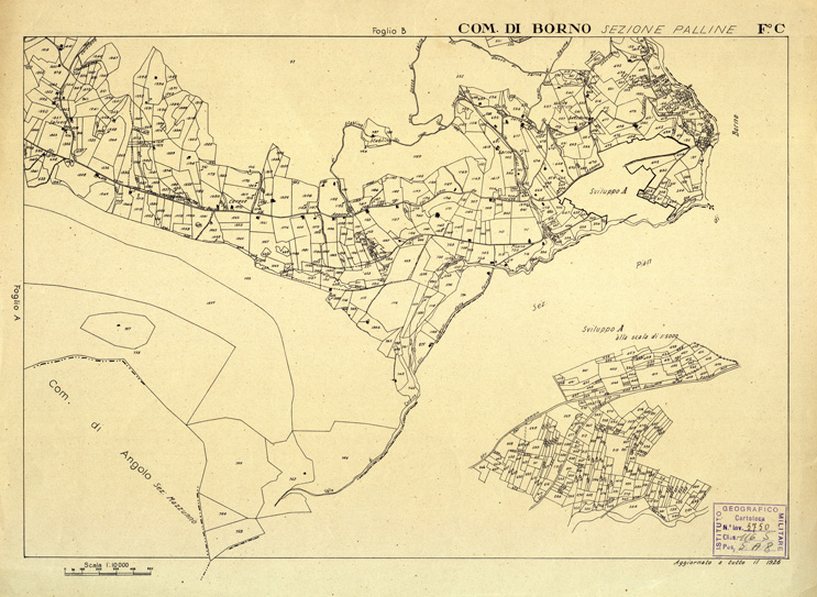 (N:12309) MAPPE CATASTALI D'ITALIA - PROVINCIA DI BRESCIA - Foglio C - COMUNE DI BORNO Sez. PALLINE (B0003617) Carte e stampe antiche: riproduzione a colori su carta (formato A2)