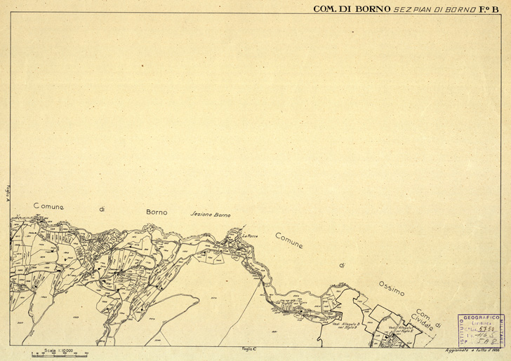 (N:12311) MAPPE CATASTALI D'ITALIA - PROVINCIA DI BRESCIA - Foglio B - COMUNE DI BORNO Sez. PIAN DI BORNO (B0003619) Carte e stampe antiche: riproduzione a colori su carta (formato A2)
