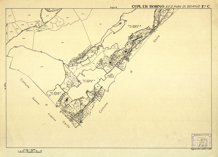 (N:12312) MAPPE CATASTALI D'ITALIA - PROVINCIA DI BRESCIA - Foglio C - COMUNE DI BORNO Sez. PIAN DI BORNO (B0003620) Carte e stampe antiche: riproduzione a colori su carta (formato A2)