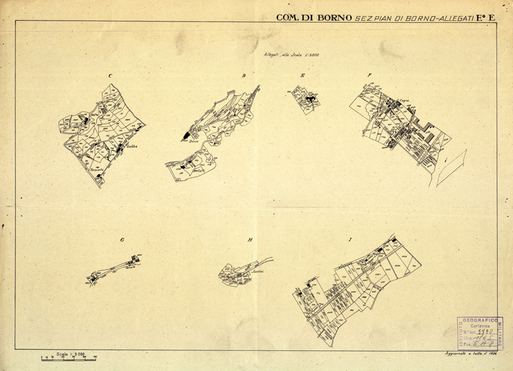 (N:12314) MAPPE CATASTALI D'ITALIA - PROVINCIA DI BRESCIA - Foglio E - COMUNE DI BORNO Sez. PIAN DI BORNO (B0003622) Carte e stampe antiche: riproduzione a colori su carta (formato A2)