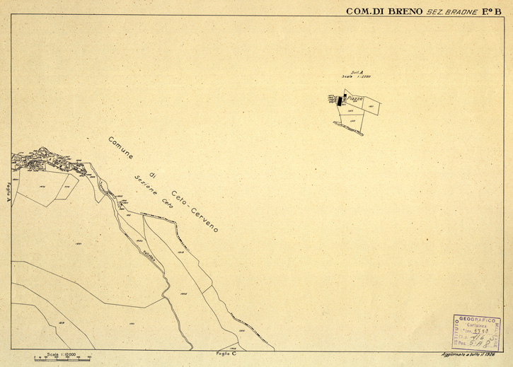 (N:12328) MAPPE CATASTALI D'ITALIA - PROVINCIA DI BRESCIA - Foglio B - COMUNE DI BRENO Sez. BRAONE (B0003624) Carte e stampe antiche: riproduzione a colori su carta (formato A2)