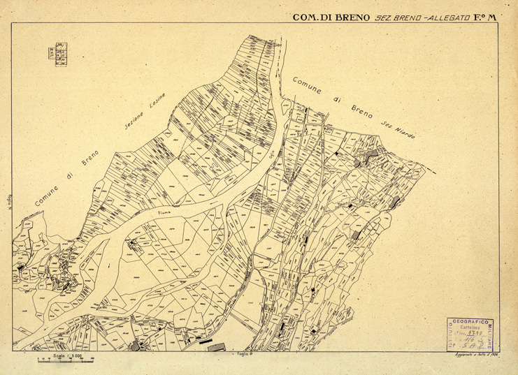 (N:12341) MAPPE CATASTALI D'ITALIA - PROVINCIA DI BRESCIA - Foglio M - COMUNE DI BRENO Sez. BRENO (B0003637) Carte e stampe antiche: riproduzione a colori su carta (formato A2)