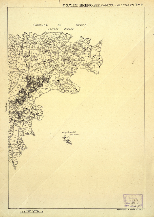 (N:12354) MAPPE CATASTALI D'ITALIA - PROVINCIA DI BRESCIA - Foglio F - COMUNE DI BRENO Sez. NIARDO (B0003650) Carte e stampe antiche: riproduzione a colori su carta (formato A2)