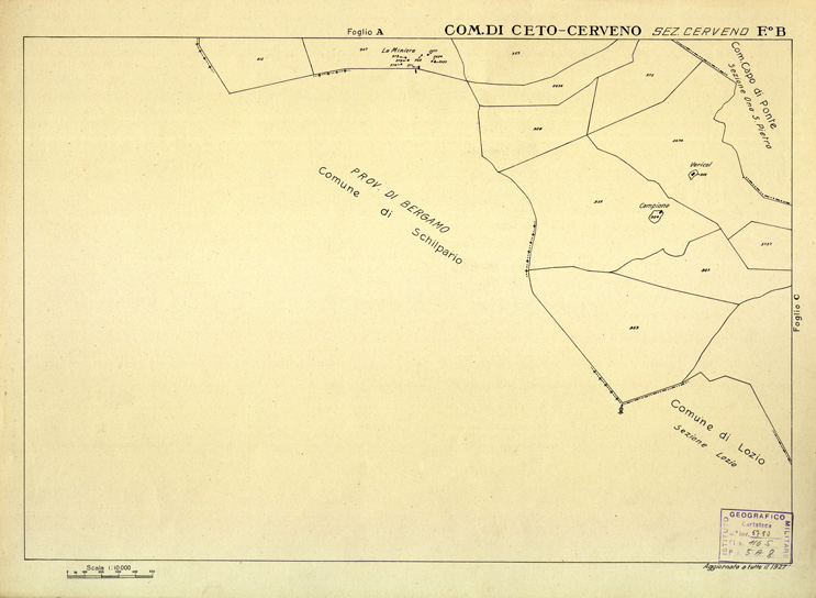 (N:12366) MAPPE CATASTALI D'ITALIA - PROVINCIA DI BRESCIA - Foglio B - COMUNE DI CETO CERVENO Sez. CERVENO (B0003662) Carte e stampe antiche: riproduzione a colori su carta (formato A2)