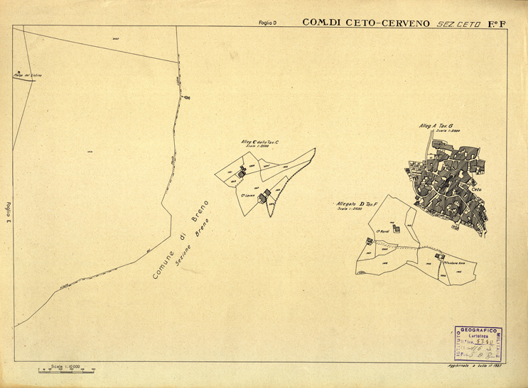 (N:12378) MAPPE CATASTALI D'ITALIA - PROVINCIA DI BRESCIA - Foglio F - COMUNE DI CETO CERVENO Sez. CETO (B0003674) Carte e stampe antiche: riproduzione a colori su carta (formato A2)
